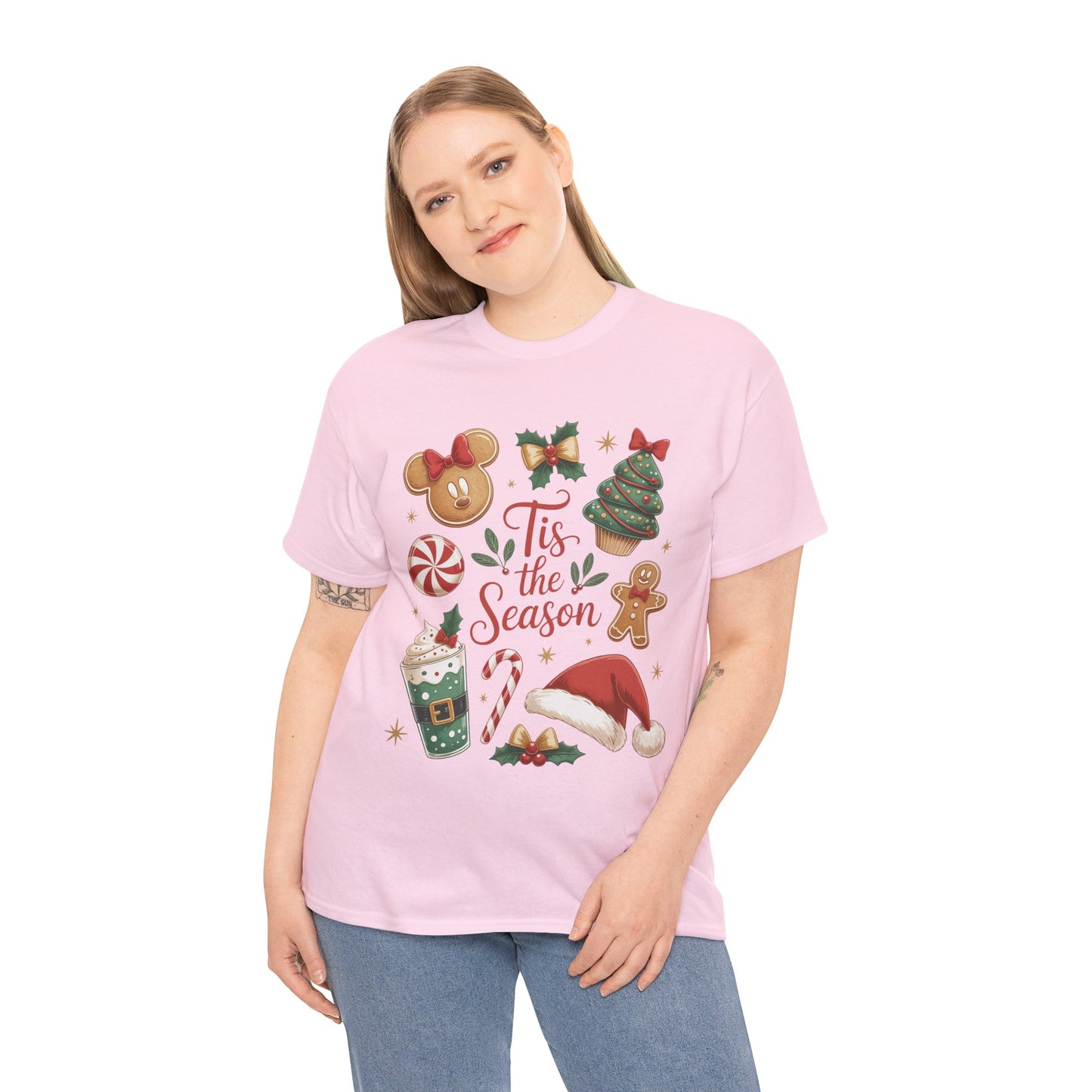 Women's Tis the Season Christmas Shirt, Cute Holiday Cookie - Coffee Tee, Women's Heavy Cotton Tee