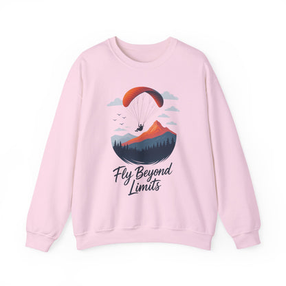 Adventure Inspiration Crewneck Sweatshirt - Fly Beyond Limits, Cozy Outdoor Outfit, Gift for Adventurers, Travel, Motivation Apparel