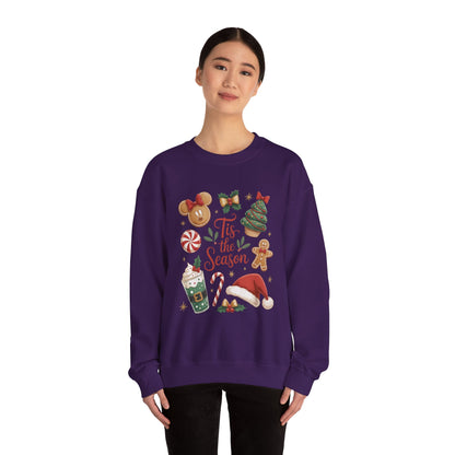 Women's Tis the Season Christmas Sweatshirt, Cozy Cookie - Cocoa Holiday Jumper, Women's Crewneck Sweatshirt