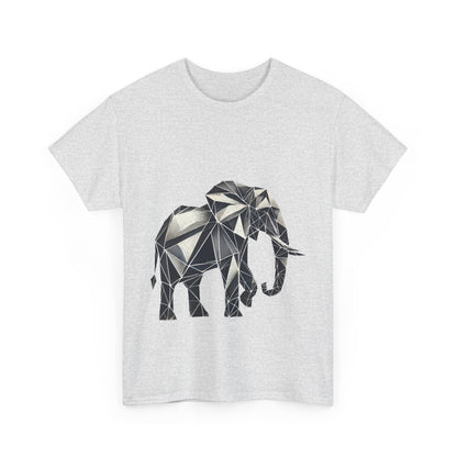 Geometric Elephant Tee - Minimalist Art Shirt, Nature Lover Gift, Animal Print T-Shirt, Unisex Cotton Tee, Eco-Friendly Wear