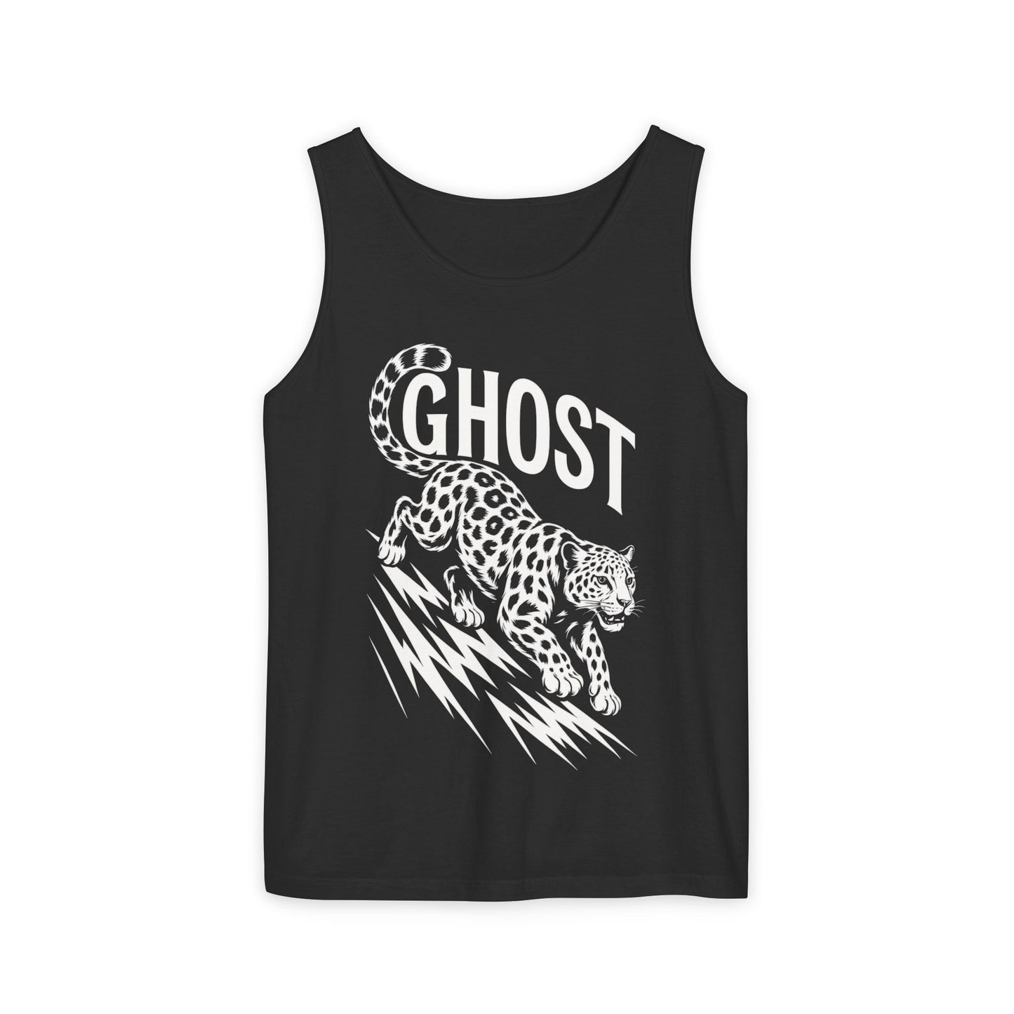 Ghost Leopard Mens Tank Top, Cool Graphic Shirt for Summer, Beach Days, Festivals, Gifts, Casual Wear