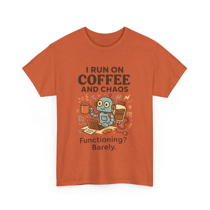 I Run on Coffee and Chaos Unisex Heavy Cotton Tee, Funny Coffee Lover Shirt, Gift for Him/Her, Work from Home Humor Tee, Relaxed Fit [...]