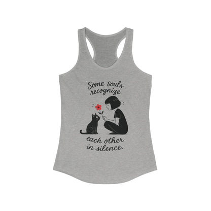 Soul Connection Women's Racerback Tank, Cat Lover Gift, Pet Memorial Shirt, Nature Lover Clothing, Inspirational Quote Top