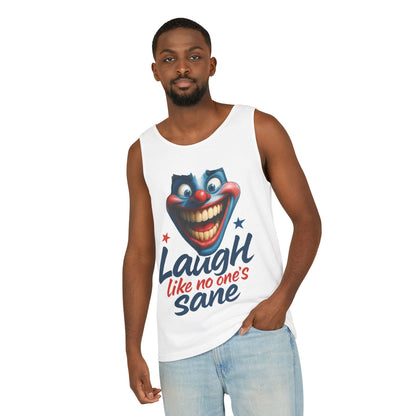 Laugh Out Loud Unisex Tank Top, Funny Graphic Top, Humor Shirt, Summer Apparel, Gift for Clowns, Party Wear