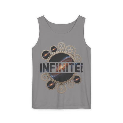 Men's INFINITE! Steampunk Space Gears T-Shirt, Cosmic Mechanical Design Tee for Sci-Fi & Engineering Lovers, Workout Shirt