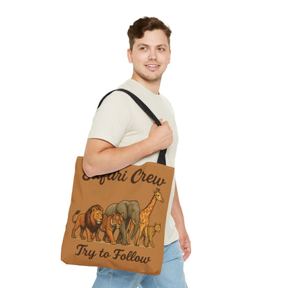 Safari Crew Tote Bag - Animal Print, Gift for Wildlife Lovers, Eco-Friendly, Stylish Grocery Bag, Adventure Enthusiast Essential