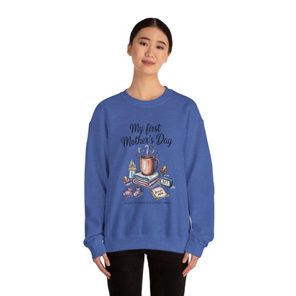 My First Mother's Day Sweatshirt, Cozy Crewneck for Moms, Gift for New Mothers, Baby Shower Tee, Snuggles & Sleepless Nights