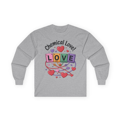Chemical Love Women's Long Sleeve Tee, Valentine's Day Gift, Cute Chemistry Shirt, Science Lover Apparel, Relationship Humor