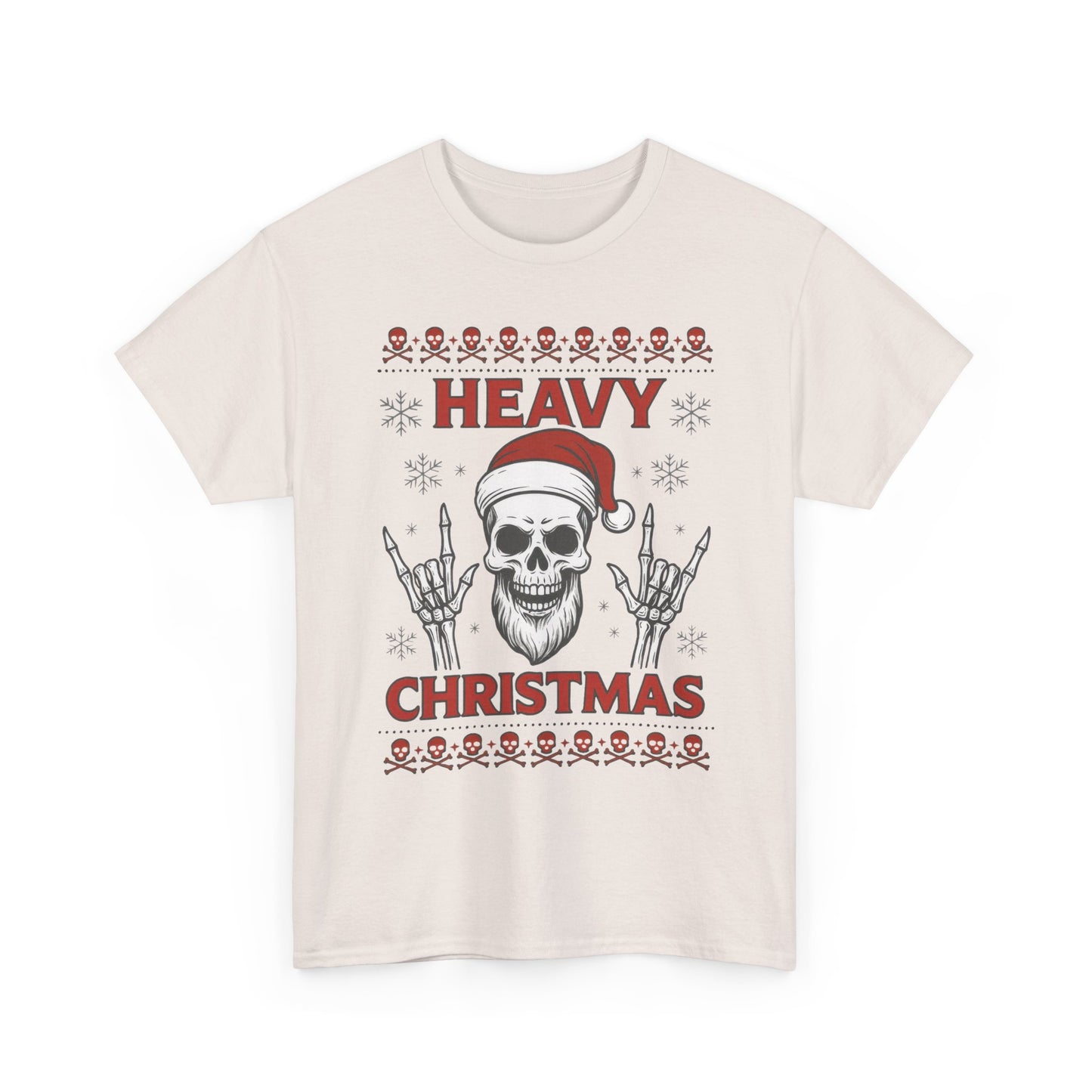 Heavy Christmas Sweatshirt, Metal Santa Skull Holiday Pullover for Men