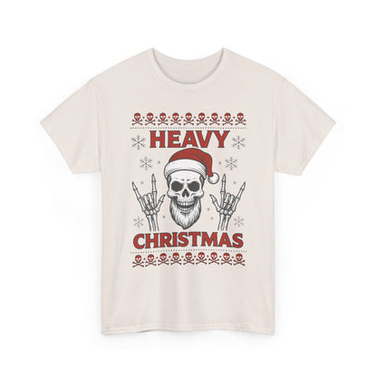 Heavy Christmas Sweatshirt, Metal Santa Skull Holiday Pullover for Men