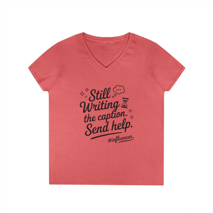 Funny Influencer Womens V-Neck T-Shirt, Social Media Tee, Funny Tee for Creatives, Gift Social Media Lovers, Fun Gift for Content Creators