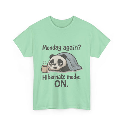 Funny Panda Hibernate Womens Tee, Cute Animal Shirt, Unisex Cotton Tee, Gift for Lazy Days, Monday Motivation T-shirt