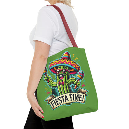 Fiesta Time Cactus Tote Bag, Funny Mexican Party Gift, Sombrero Maracas Print, Cinco de Mayo Bag, Summer Festival Tote, Beach Bag, Shopping