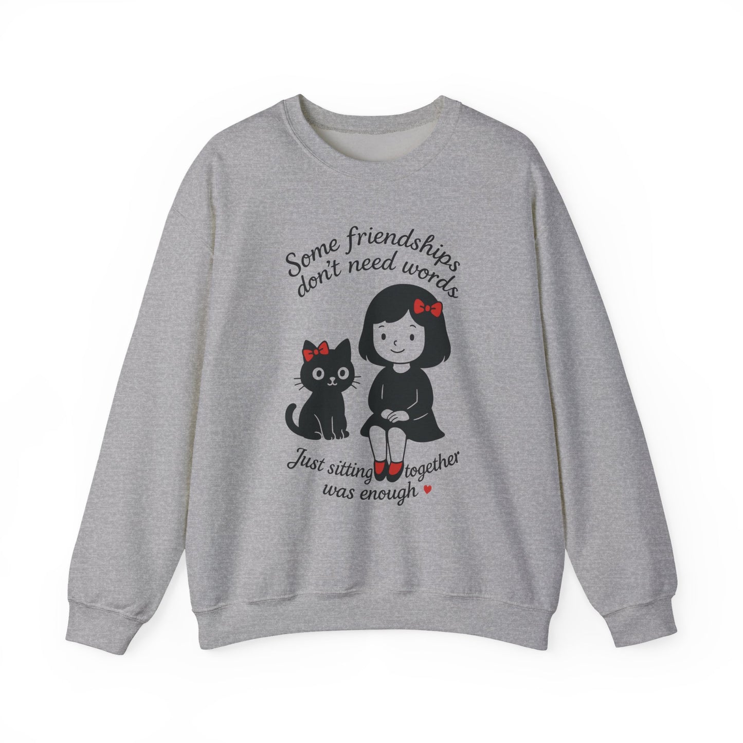 Friendship Womens Sweatshirt - Cozy Womens Crewneck with Cute Cat Design, Perfect Gift for Cat Lovers, Friendship Day, Casual Wear