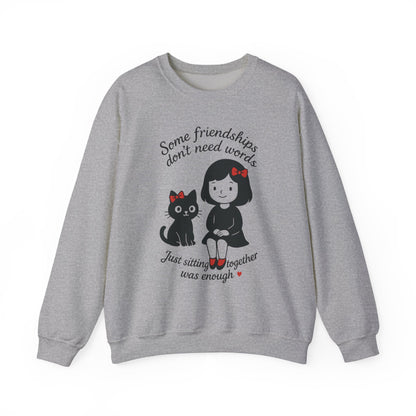 Friendship Womens Sweatshirt - Cozy Womens Crewneck with Cute Cat Design, Perfect Gift for Cat Lovers, Friendship Day, Casual Wear