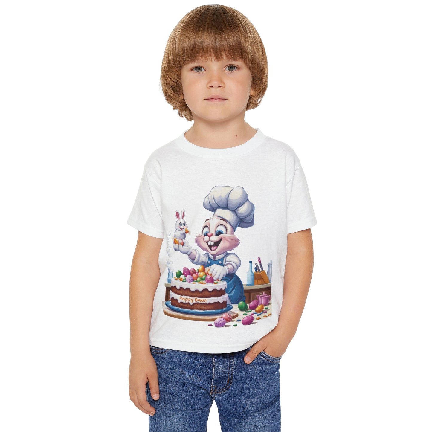 Bunny Chef Toddler T-Shirt, Cute Easter Apparel, Kids Baking Shirt, Toddler Gifts, Spring Outfits, Happy Bunny Design, Easter Cake Shirt
