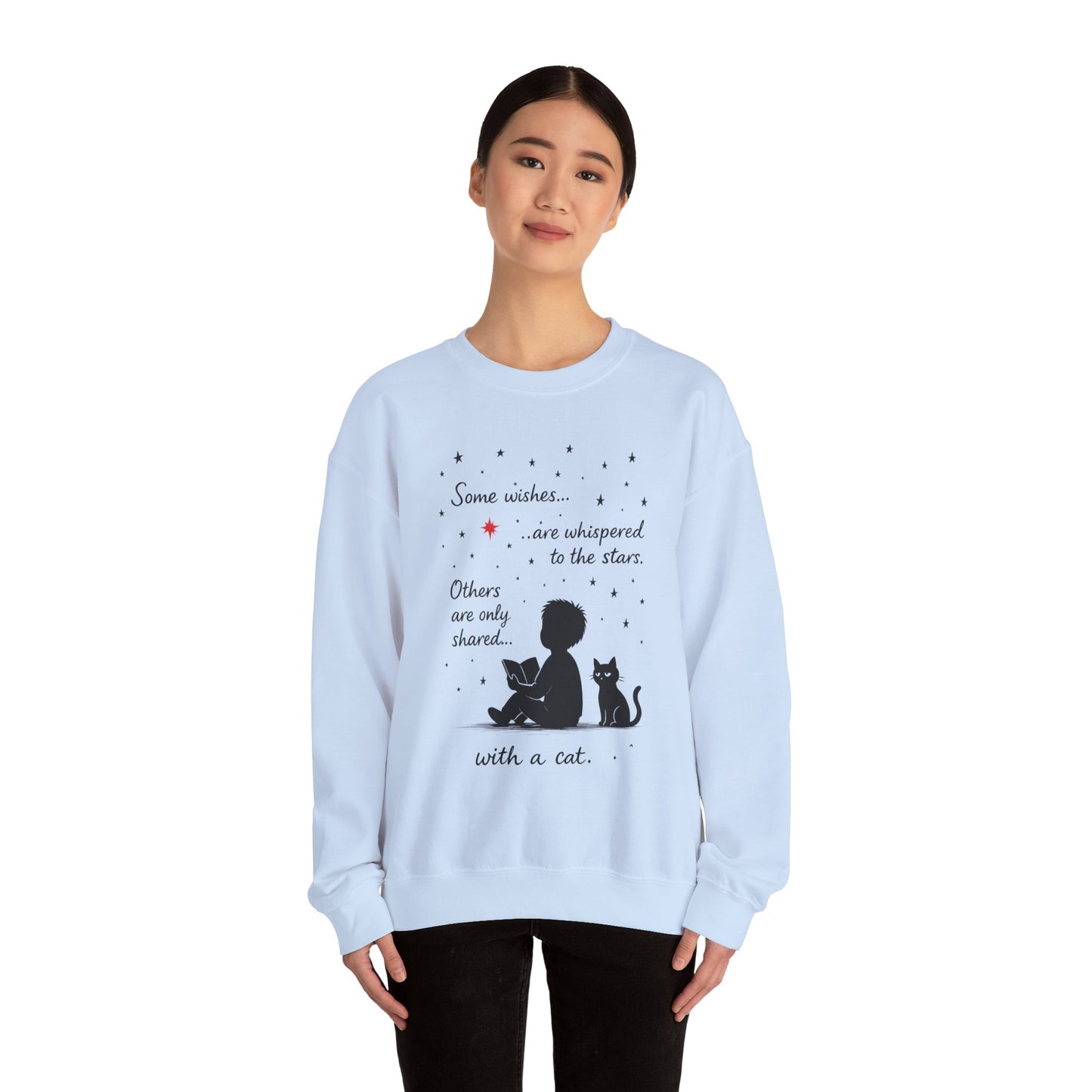 Cozy Cat-Inspired Crewneck Sweatshirt - Literary Lover Gift, Womens Layer, Cat Enthusiast Apparel, Thoughtful Gift for Cozy Nights