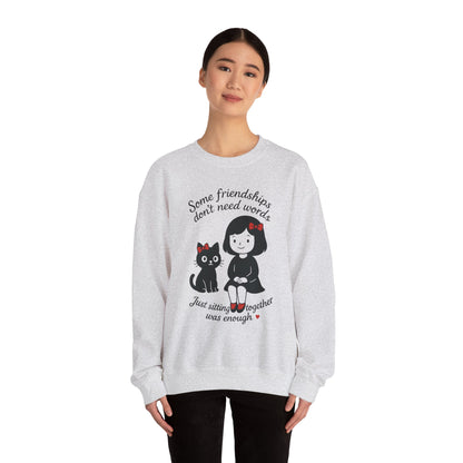 Friendship Womens Sweatshirt - Cozy Womens Crewneck with Cute Cat Design, Perfect Gift for Cat Lovers, Friendship Day, Casual Wear