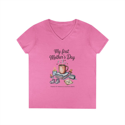 My First Mother's Day V-Neck T-Shirt, Cute Maternity Gift, Mother's Day Shirt, New Mom Outfit, Baby Shower Tee, New Mom Gift Tee
