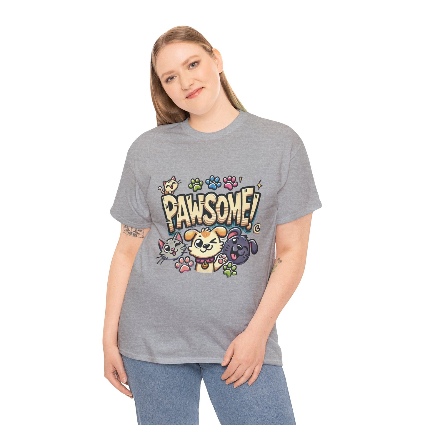 Pawsome Pets Unisex Heavy Cotton Tee, for Pet Lovers, Animal Enthusiasts, Gift for Animal Lovers, Cute Pet Shirt, Fun Animal Tee
