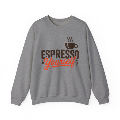 Men's Heavy Blend™ Crewneck Sweatshirt, Espresso Yourself Sweatshirt, Funny Coffee Lover Mens Crewneck, Cafe Lover Gift