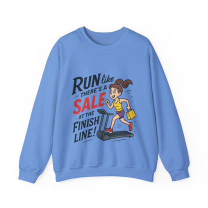 Run Like Theres a SALE at the Finish Line! Womens Sweatshirt, Funny Shopping Pullover, Treadmill Runner Gift for Her, Sale Humor Tee