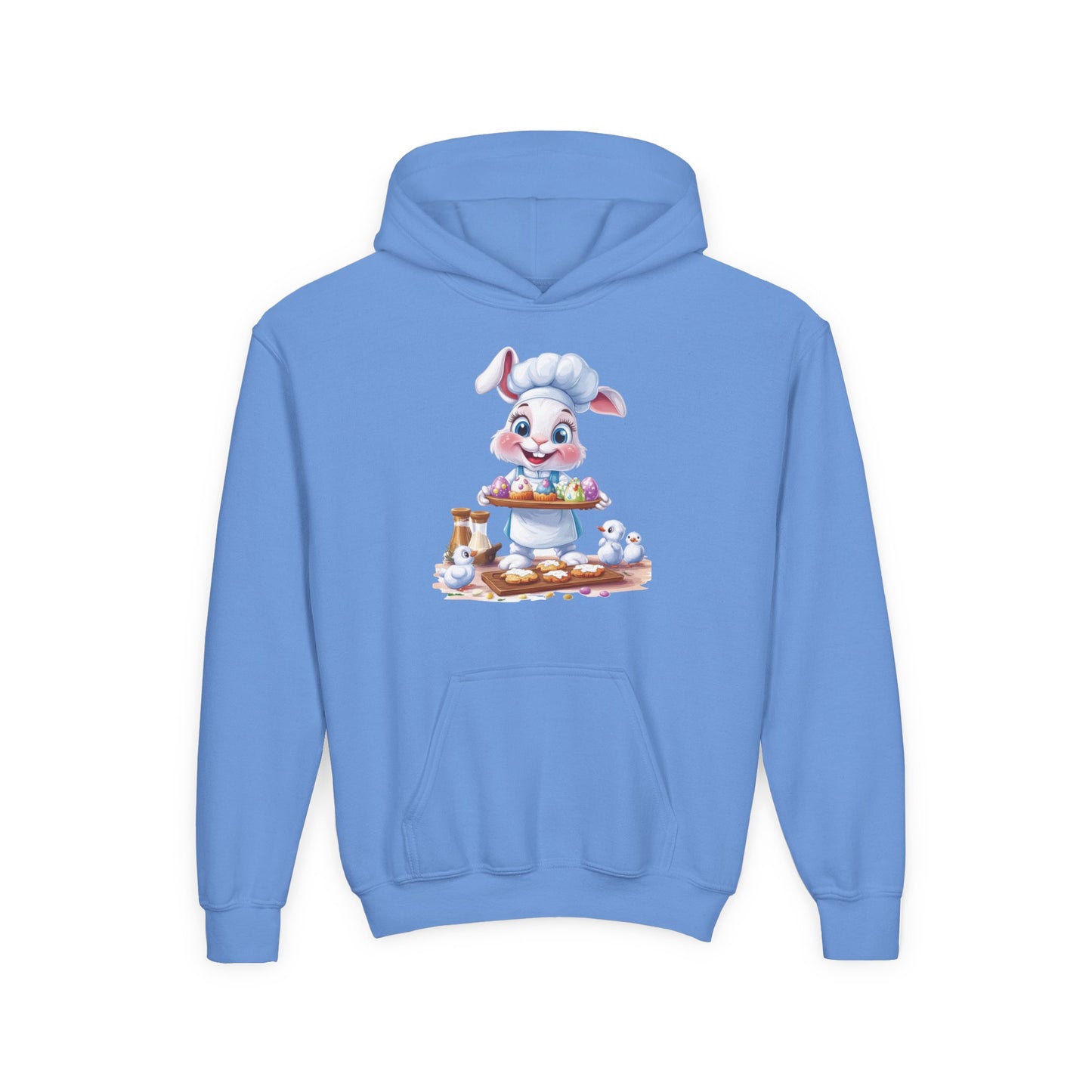 Easter Chef Bunny Hoodie for Kids, Cute Baker Bunny, Fun Holiday Outfit, Youth Spring Sweatshirt, Easter Gift, Bunny Design Hoodie