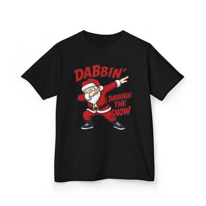 Dabbin Santa Youth Christmas T-Shirt, Funny Holiday Tee for Boys