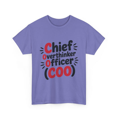Women's COO T-Shirt, Chief Overthinker Officer Funny Graphic Tee, Sarcastic Work Shirt
