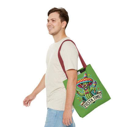Fiesta Time Cactus Tote Bag, Funny Mexican Party Gift, Sombrero Maracas Print, Cinco de Mayo Bag, Summer Festival Tote, Beach Bag, Shopping