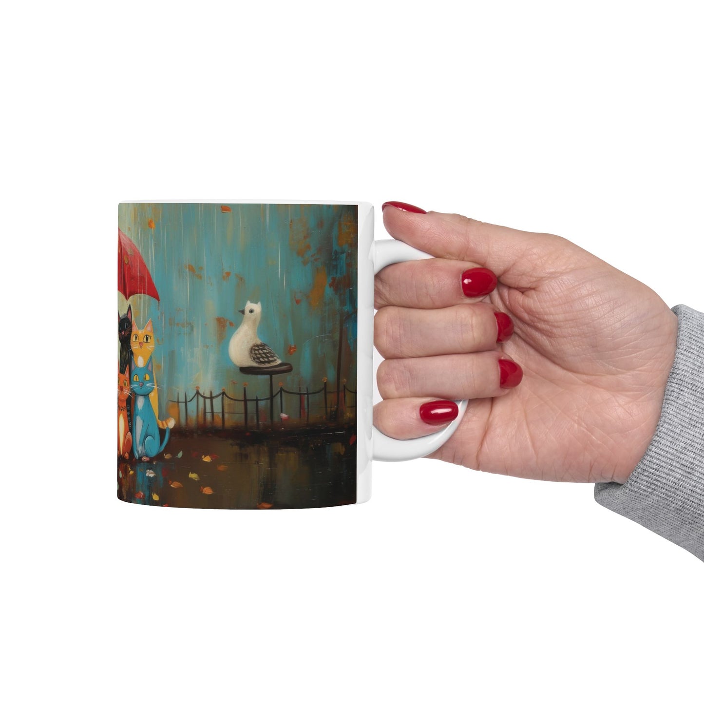 Charming Cat Mug - Cute Cat Art, Unique Coffee Cup, Cat Lover Gift, Cozy Home Decor, Perfect for Birthdays & Holidays