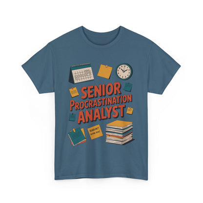 Senior Procrastination Analyst Tee, Funny Office Shirt, Gift for Graduates, Motivation T-Shirt, Humor Apparel, Job Humor Clothing