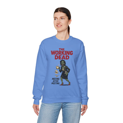 The Working Dead Women's Funny Zombie Sweatshirt, Office Humor Crewneck, Halloween Work Top