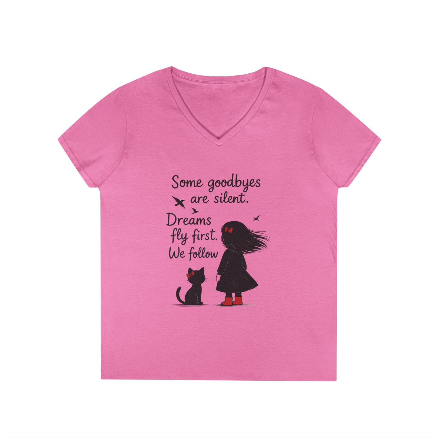 Inspirational V-Neck T-Shirt for Dreamers, Motivational Tee for Women, Gift for Friends, Stylish Graphic Top, Casual Everyday Wear