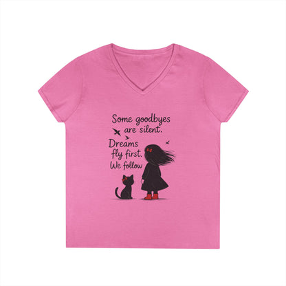 Inspirational V-Neck T-Shirt for Dreamers, Motivational Tee for Women, Gift for Friends, Stylish Graphic Top, Casual Everyday Wear