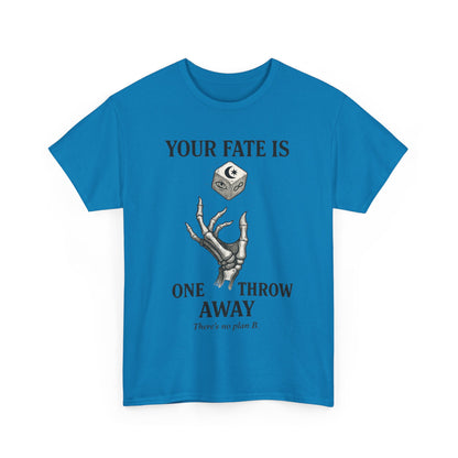Your Fate Mens Heavy Cotton Tee, Skeleton Dice Graphic T-Shirt, Trendy Gift for Gamers, Gambling Tee, Unique Quote Apparel