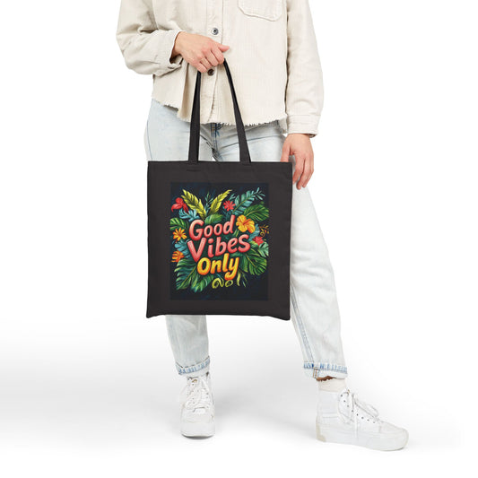 Good Vibes Only Tote Bag | Eco-Friendly Cotton Bag, Beach Bag, Shopper, Gift for Friends, Positive Energy Bag