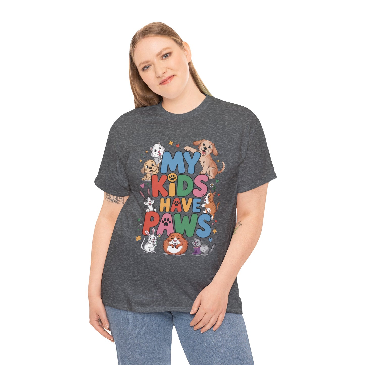 My Kids Have Paws Shirt, Cute Pet Mom Tee, Dog Cat Bunny Lover Gift, Funny Animal Parent T-Shirt, Gift for Pet Parents, Cute Pet T-Shirt