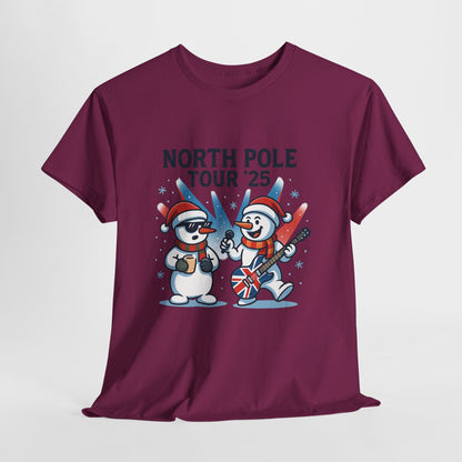 North Pole Tour 25 Women's Christmas T-Shirt, Funny Holiday Music Tee