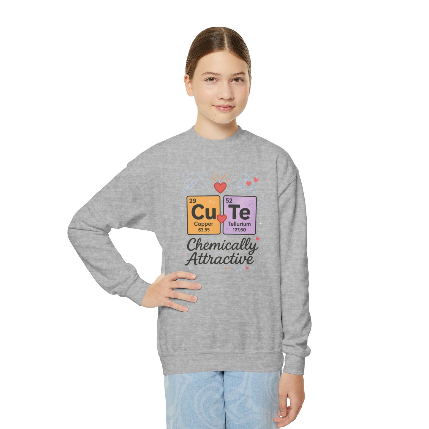 CuTe Teen Crewneck Sweatshirt, Science Sweatshirt for Girls, Chemically STEM Sweatshirt, Nerdy Gift for Teens, Funny Gift for Science Lovers