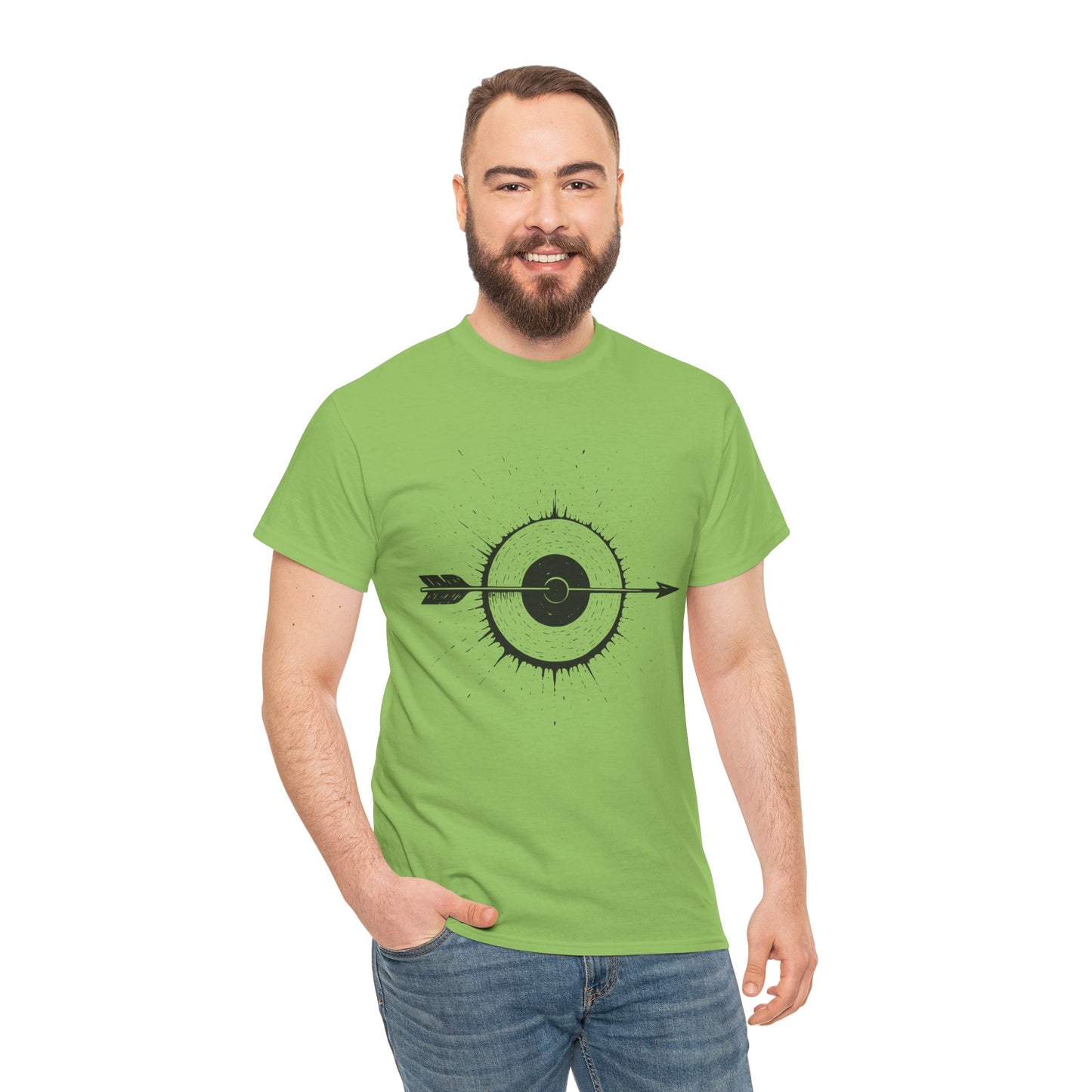 Artistic Arrow Graphic Unisex Cotton Tee, Motivational Shirt, Casual Wear, Gift for Him/Her, Trendy Fashion
