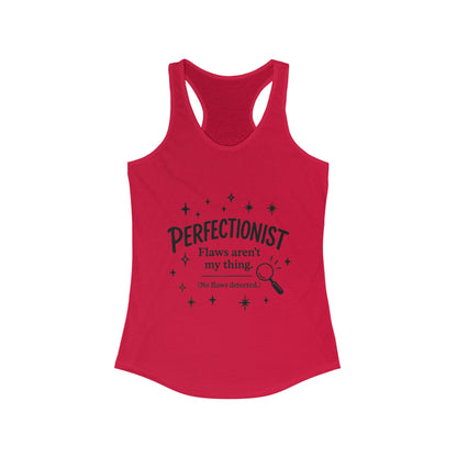 Funny Perfectionist Tank  for Women, No Flaws Detected Graphic Tee, Minimalist Humor Shirt, Gift for OCD, Flawless Queen Top