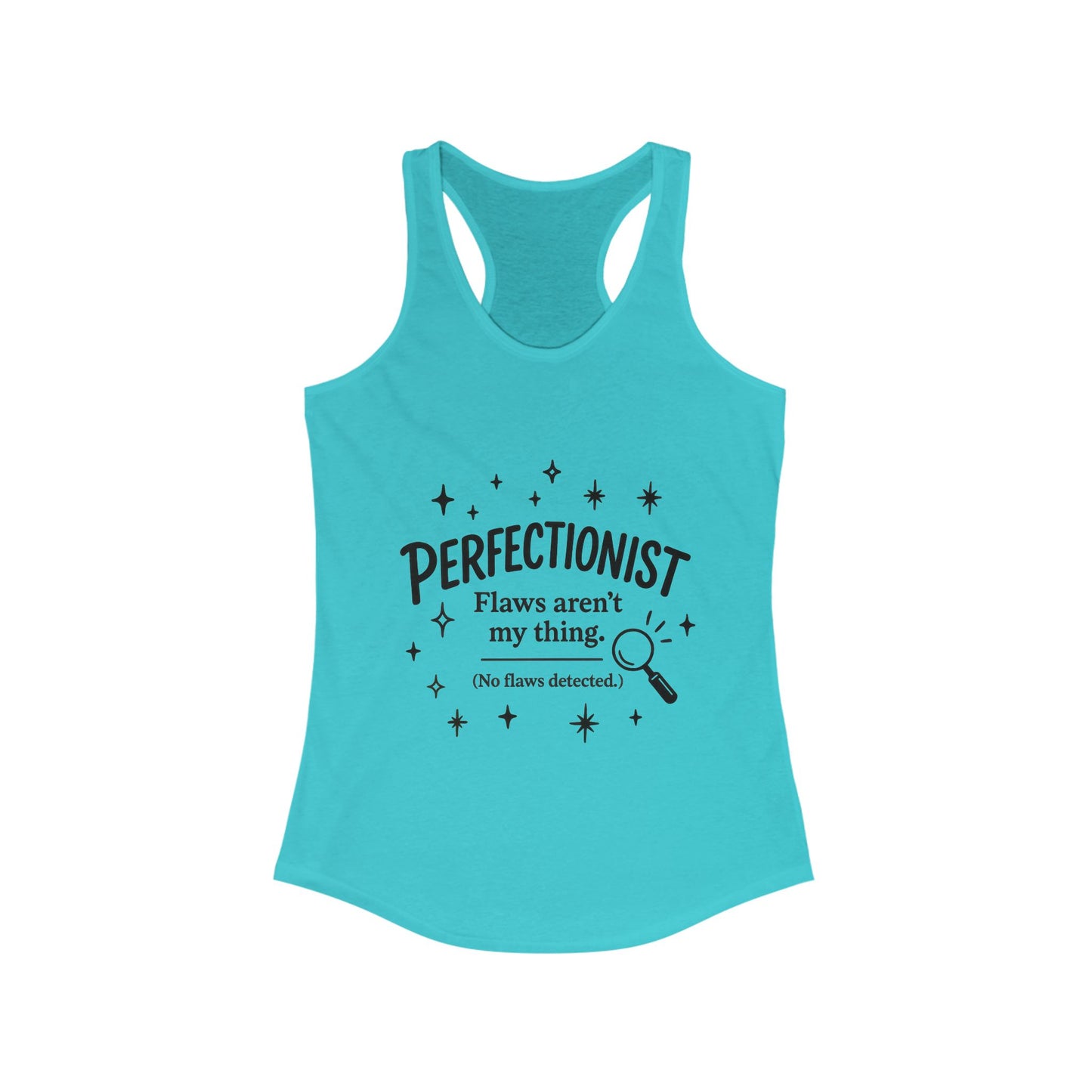 Funny Perfectionist Tank  for Women, No Flaws Detected Graphic Tee, Minimalist Humor Shirt, Gift for OCD, Flawless Queen Top