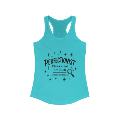 Funny Perfectionist Tank  for Women, No Flaws Detected Graphic Tee, Minimalist Humor Shirt, Gift for OCD, Flawless Queen Top