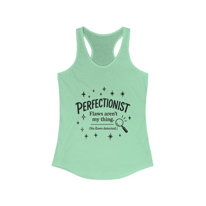 Funny Perfectionist Tank  for Women, No Flaws Detected Graphic Tee, Minimalist Humor Shirt, Gift for OCD, Flawless Queen Top