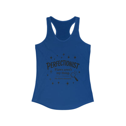 Funny Perfectionist Tank  for Women, No Flaws Detected Graphic Tee, Minimalist Humor Shirt, Gift for OCD, Flawless Queen Top