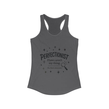 Funny Perfectionist Tank  for Women, No Flaws Detected Graphic Tee, Minimalist Humor Shirt, Gift for OCD, Flawless Queen Top