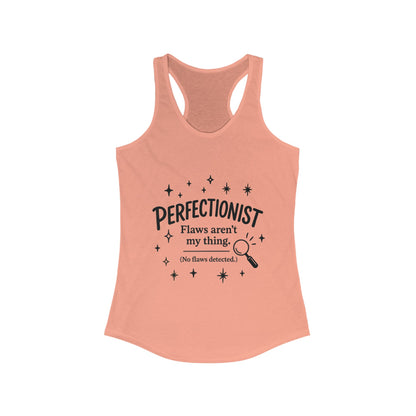 Funny Perfectionist Tank  for Women, No Flaws Detected Graphic Tee, Minimalist Humor Shirt, Gift for OCD, Flawless Queen Top