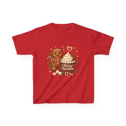 Gingerbread - Hot Cocoa Christmas Shirt for Kids, Cute Holiday Girls Tee, Kids Heavy Cotton™ Tee