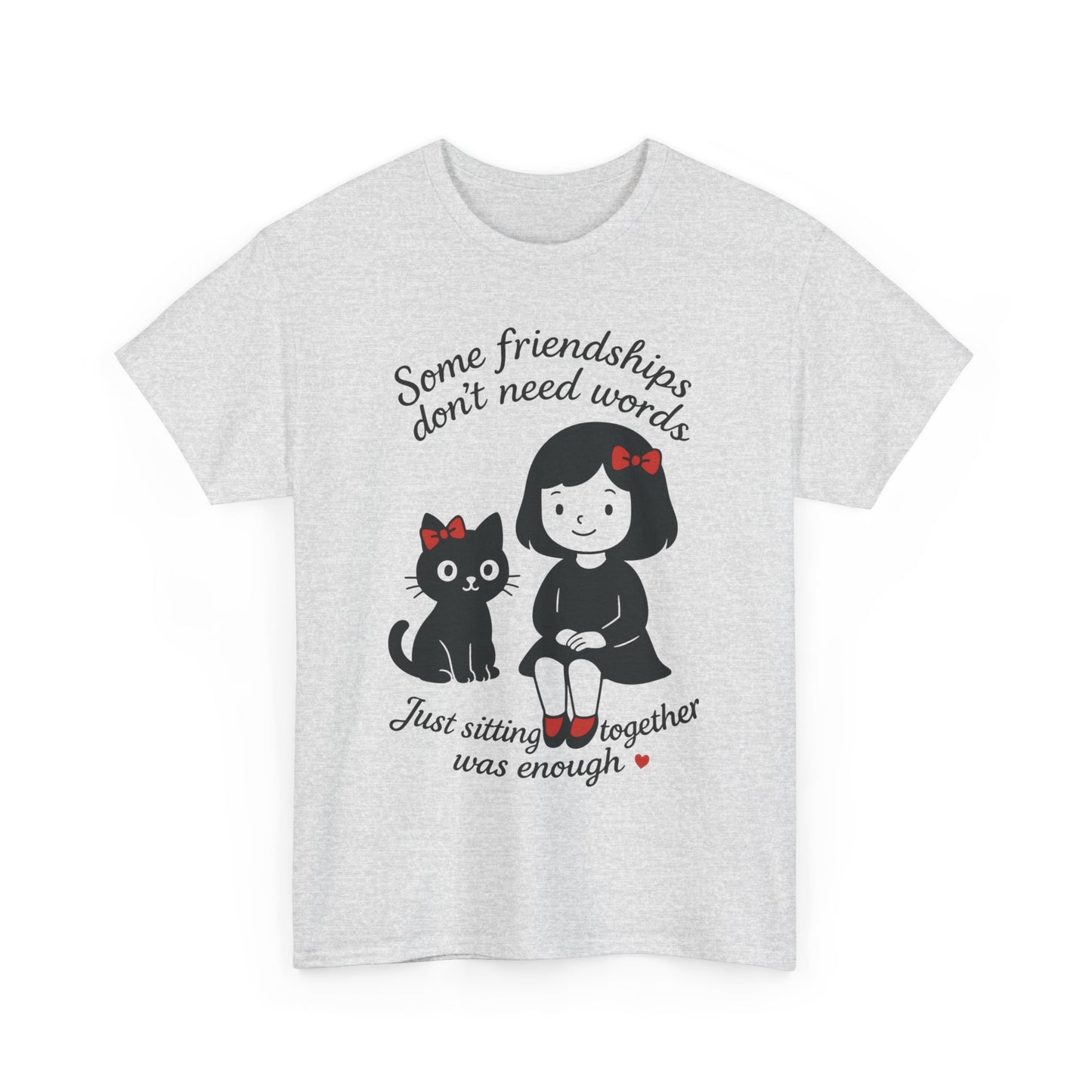 Cute Cat & Girl Graphic Tee, Playful Gift for Cat Lovers, Cat and Girl Design, Gift for Cat Owners, Women's Cotton T-Shirt